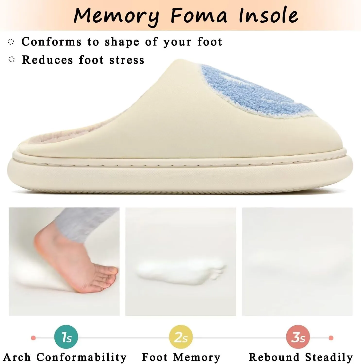 Giom 【New】 Soft Pu Leather Smiling Face Slippers for Women and Men, Retro Happy Face Slippers Big Size, Cozy Warm House Slippers, Slip-On Family Bedroom Slides, Winter Indoor Outdoor Slippers