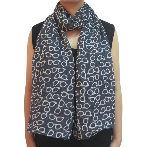 Glasses Print Lightweight Fashion Scarf