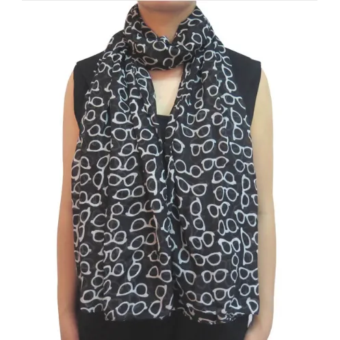 Glasses Print Lightweight Fashion Scarf