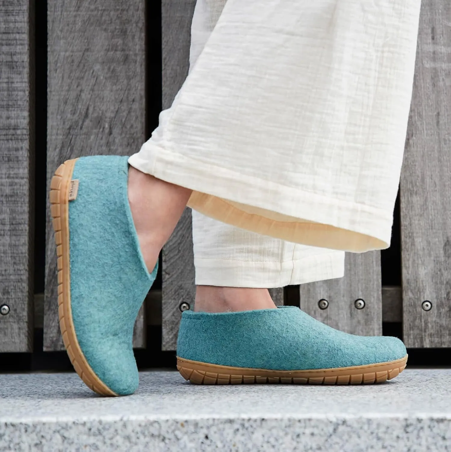 Glerups 100% Gotland Sheep Wool Shoe Slipper with rubber sole - Unisex