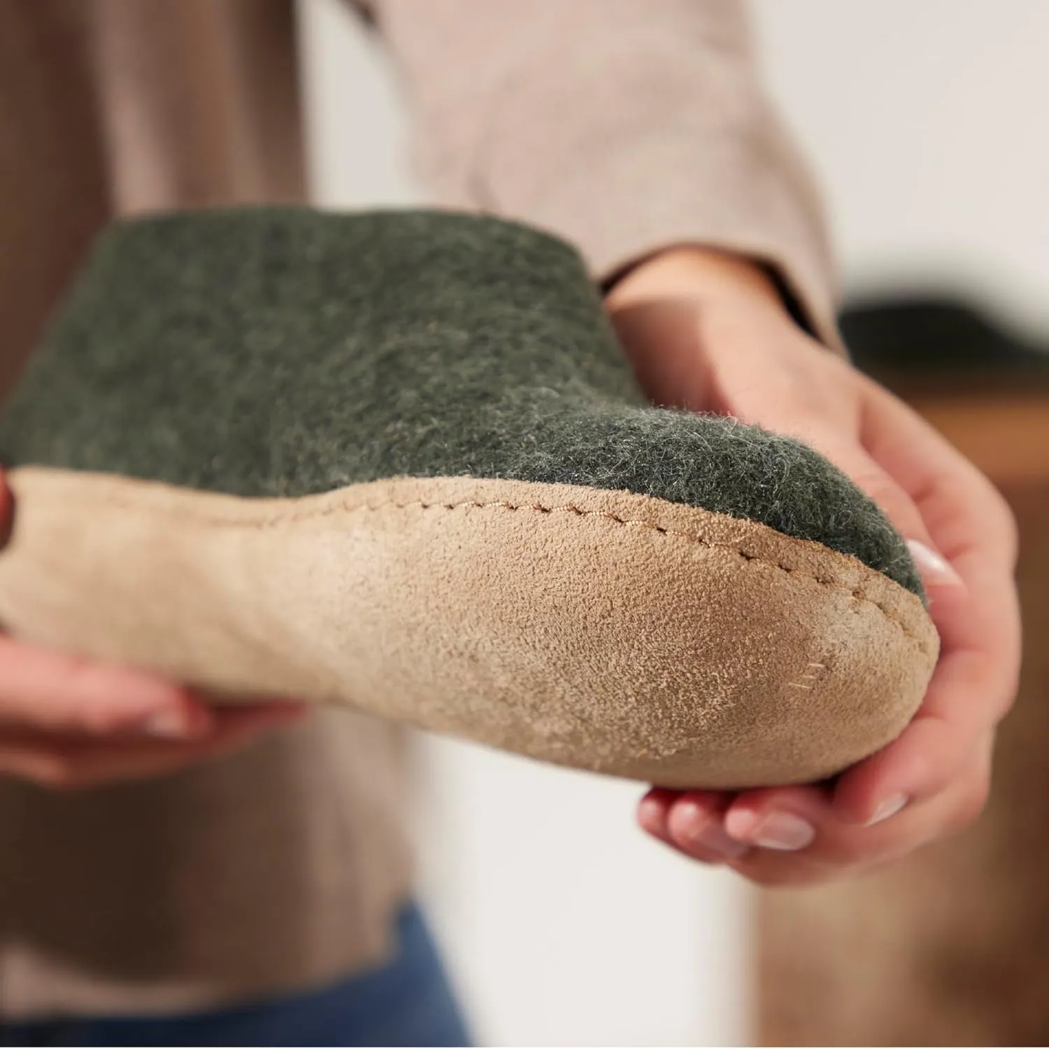 Glerups 100% high quality wool mix Boot Slipper with leather sole - Unisex