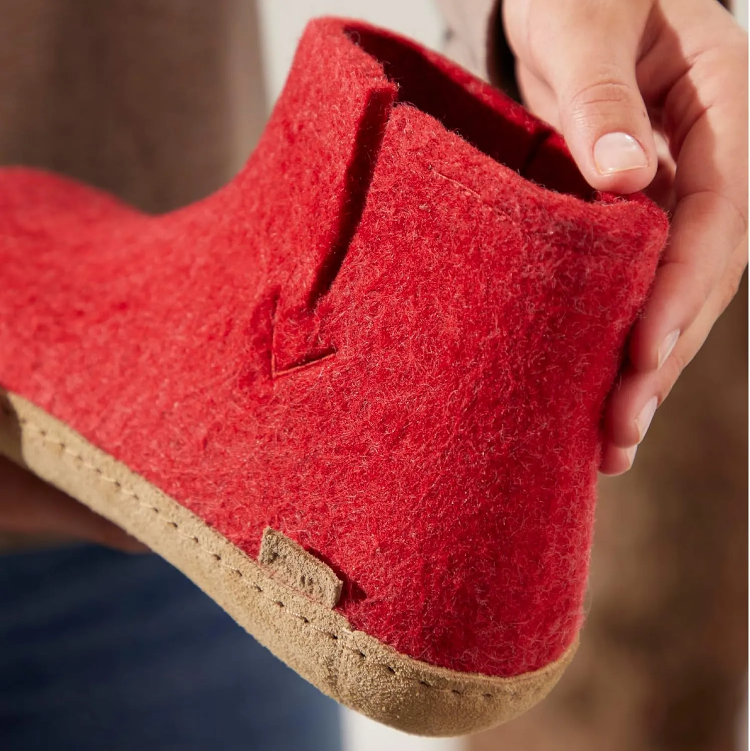 Glerups 100% high quality wool mix Boot Slipper with leather sole - Unisex