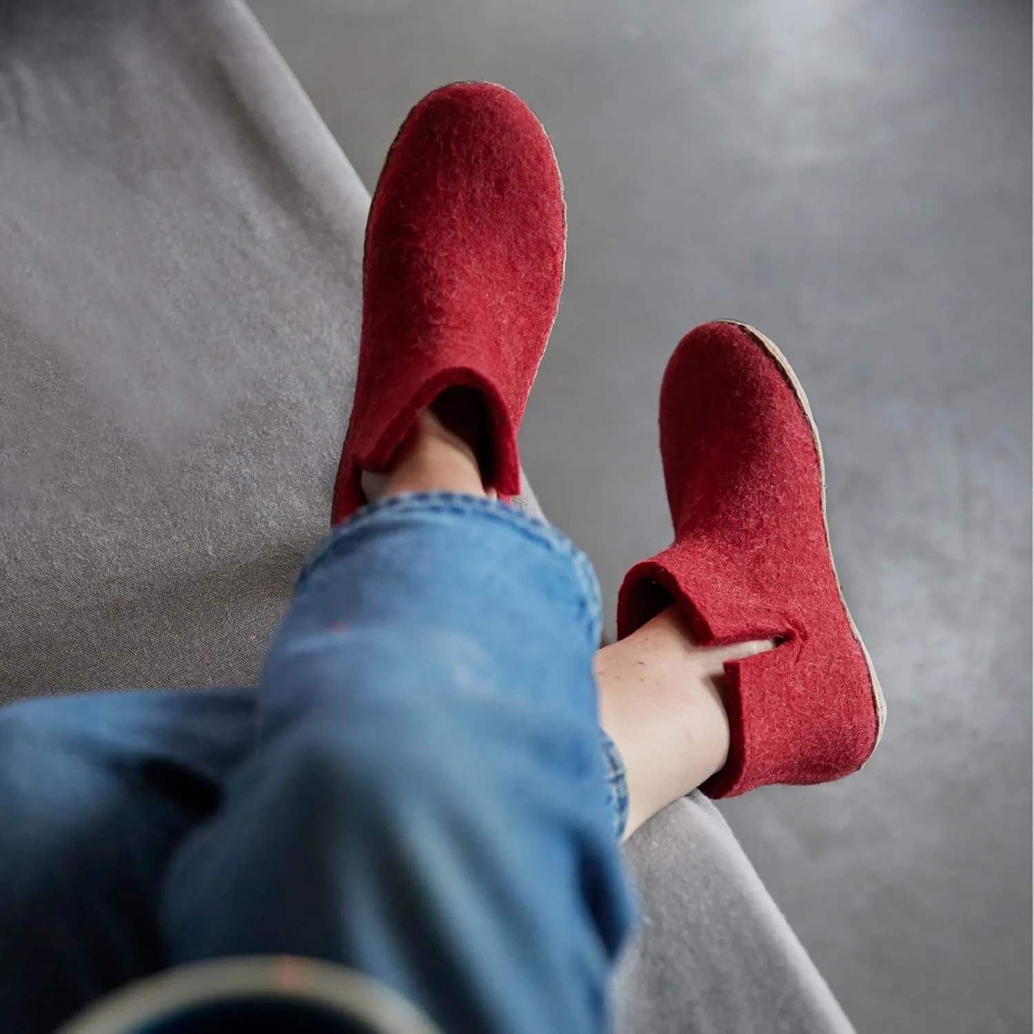 Glerups 100% high quality wool mix Boot Slipper with leather sole - Unisex