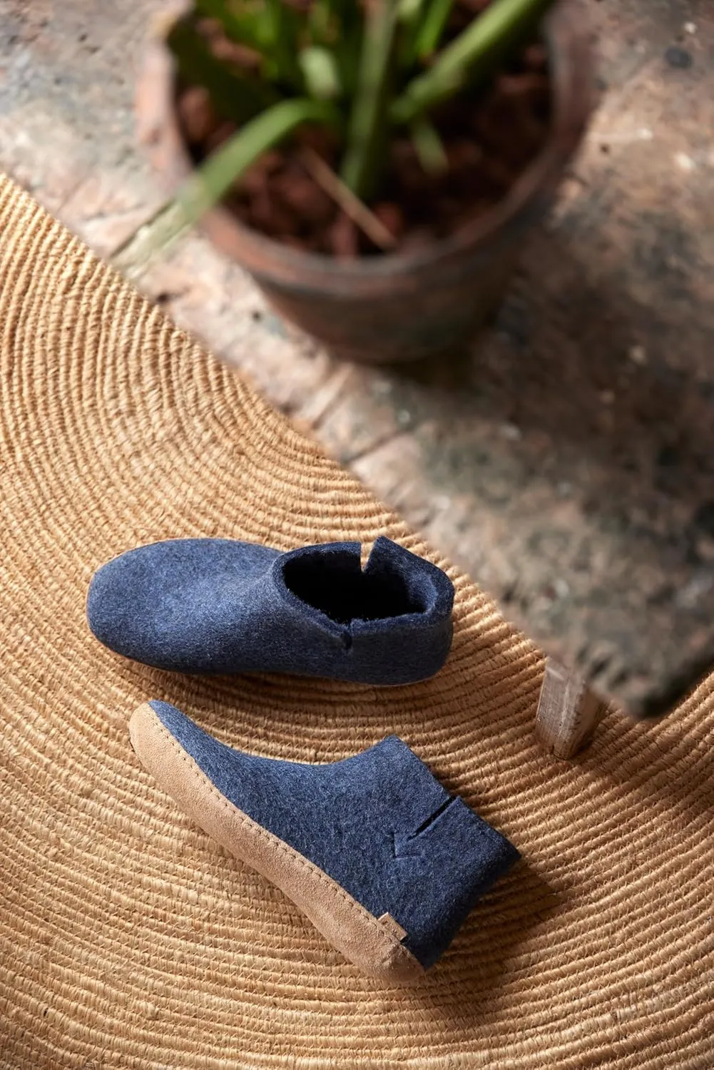 Glerups 100% high quality wool mix Boot Slipper with leather sole - Unisex
