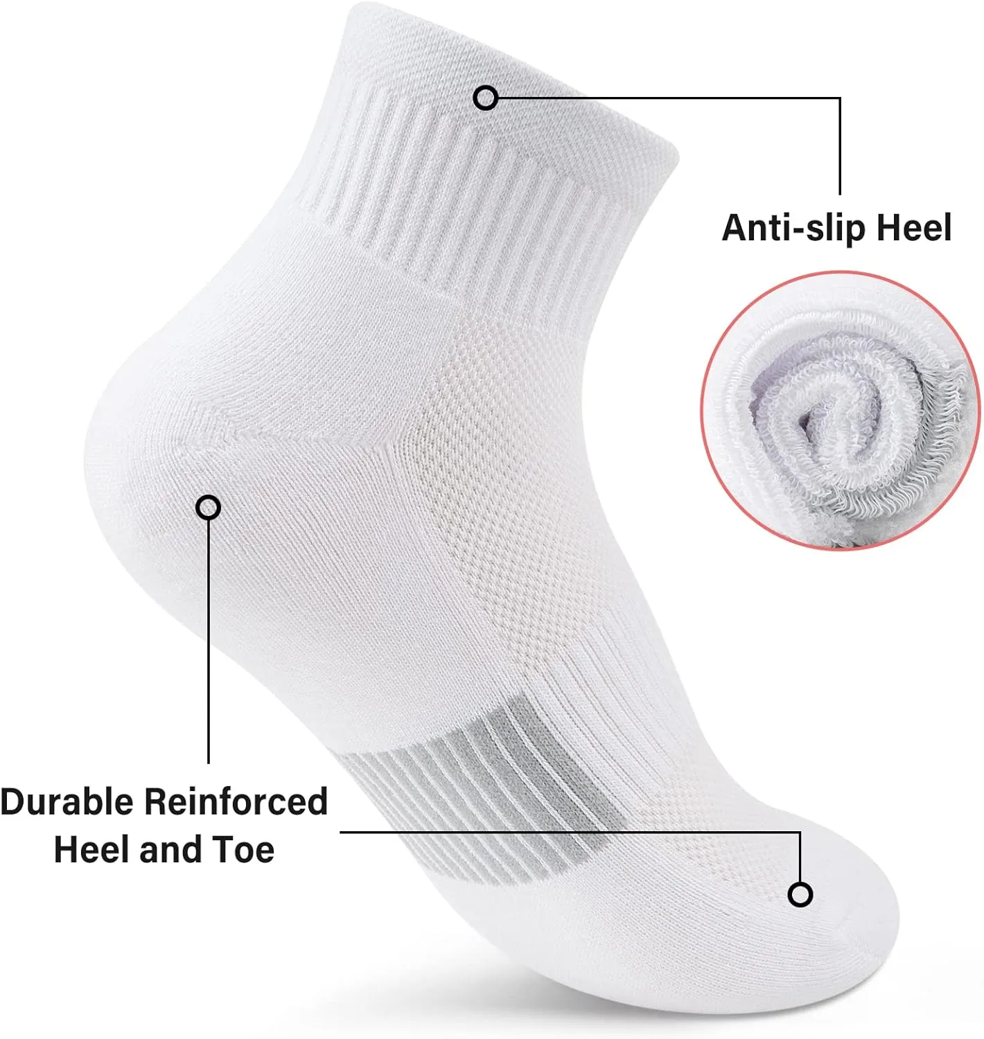 Gonii Ankle Socks Womens Athletic Thick Cushioned Running Hiking Low Cut 5-Pairs