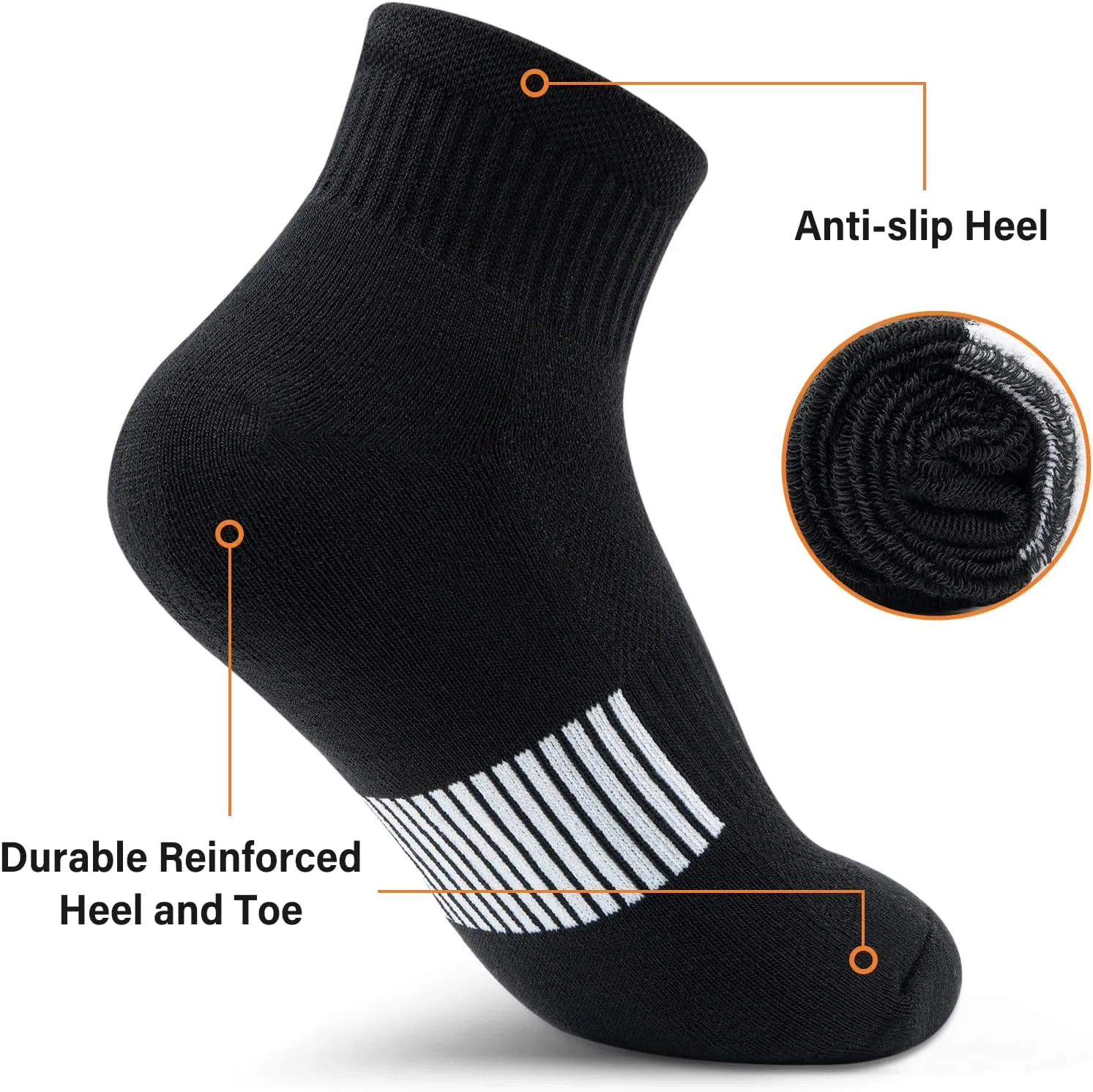 Gonii Ankle Socks Womens Athletic Thick Cushioned Running Hiking Low Cut 5-Pairs