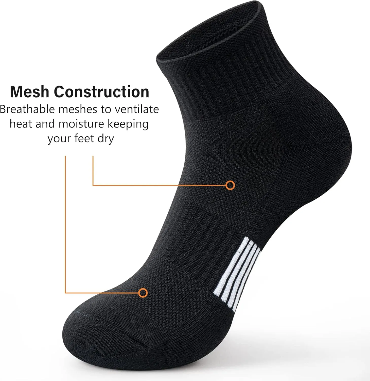 Gonii Ankle Socks Womens Athletic Thick Cushioned Running Hiking Low Cut 5-Pairs