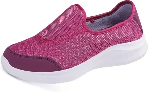 GOSPT Women's Knit Slip on Loafers Lightweight Nurse Walking Flat Sneakers Work Shoes