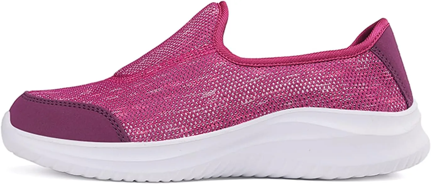 GOSPT Women's Knit Slip on Loafers Lightweight Nurse Walking Flat Sneakers Work Shoes