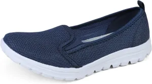 GOSPT Women's Knit Walking Shoes Lightweight Breathable Mesh Slip on Low Top Loafer Flats