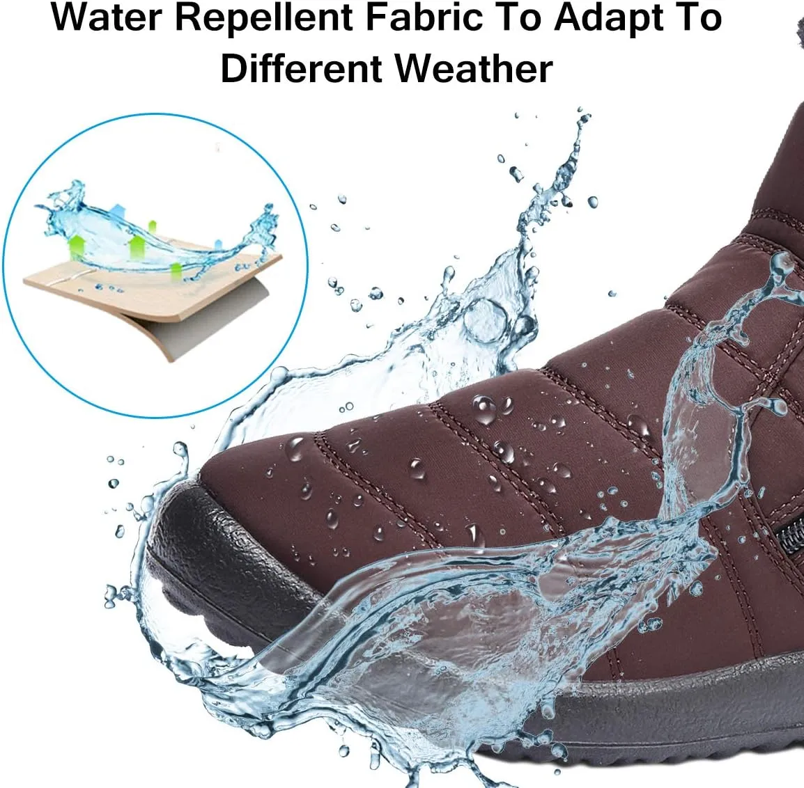 gracosy Warm Snow Boots, Women's Winter Ankle Bootie Anti-Slip Fur Lined Ankle Short Boots Waterproof Slip On Outdoor Shoes