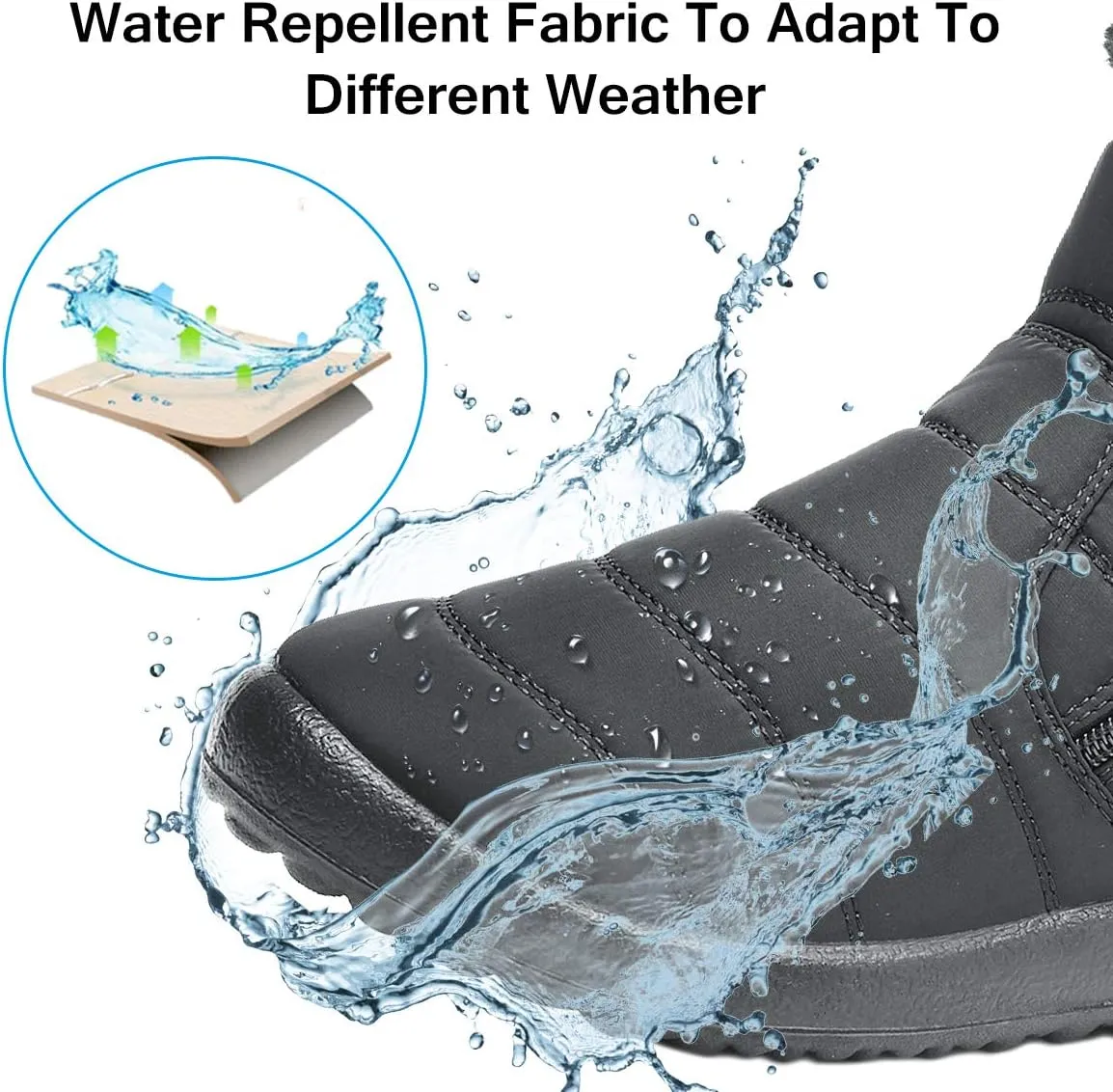 gracosy Warm Snow Boots, Women's Winter Ankle Bootie Anti-Slip Fur Lined Ankle Short Boots Waterproof Slip On Outdoor Shoes