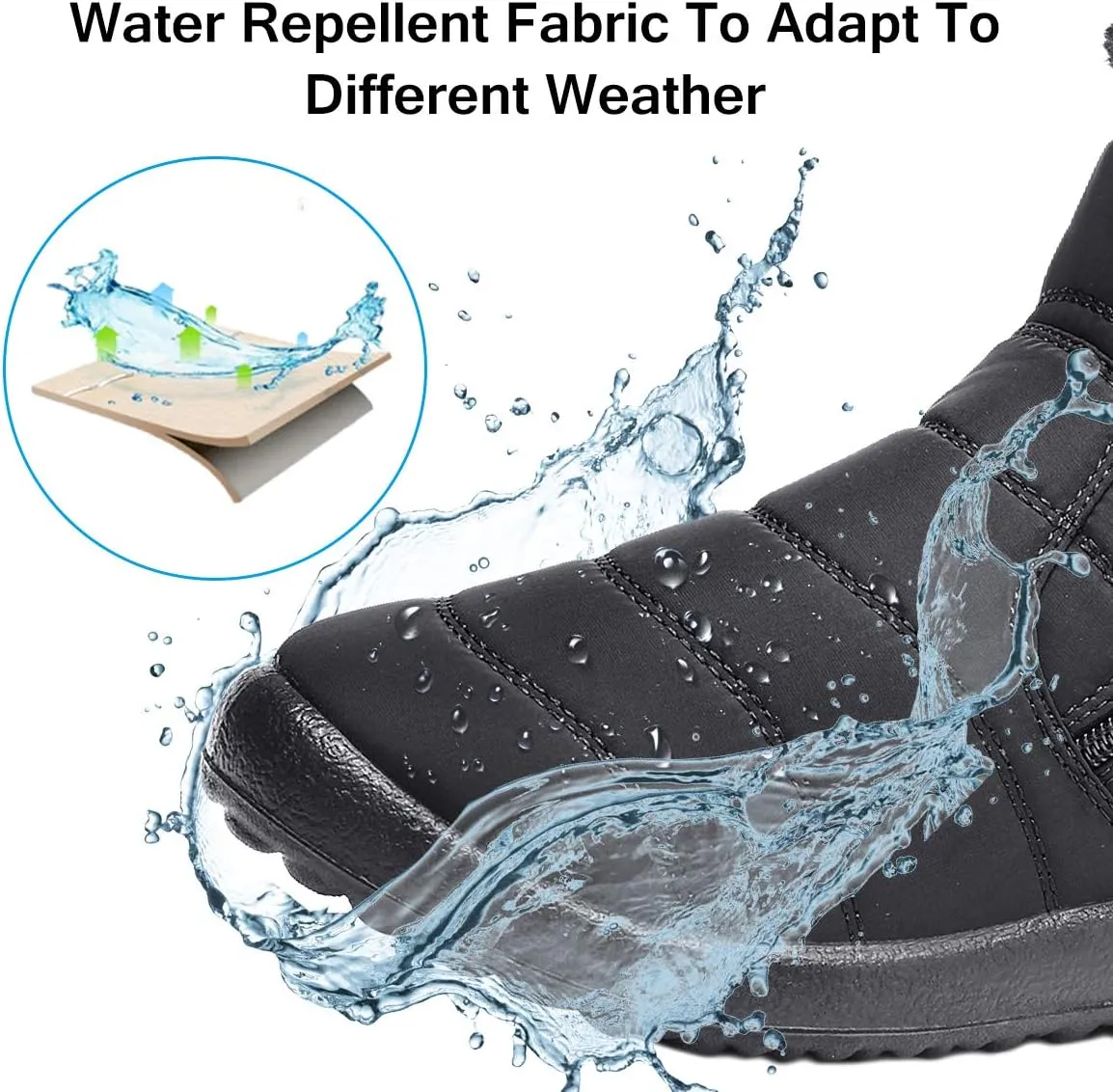 gracosy Warm Snow Boots, Women's Winter Ankle Bootie Anti-Slip Fur Lined Ankle Short Boots Waterproof Slip On Outdoor Shoes