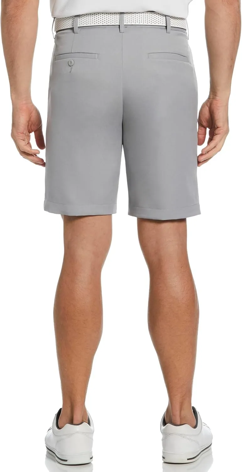 Grand Slam Men's 9" Flat Front Golf Short with Expandable Waistband, Lightweight Stretch Fabric, Moisture-Wicking