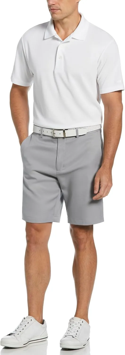 Grand Slam Men's 9" Flat Front Golf Short with Expandable Waistband, Lightweight Stretch Fabric, Moisture-Wicking