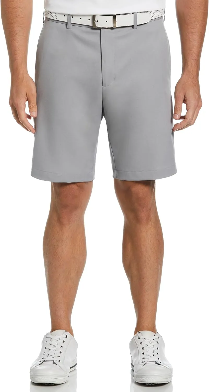 Grand Slam Men's 9" Flat Front Golf Short with Expandable Waistband, Lightweight Stretch Fabric, Moisture-Wicking