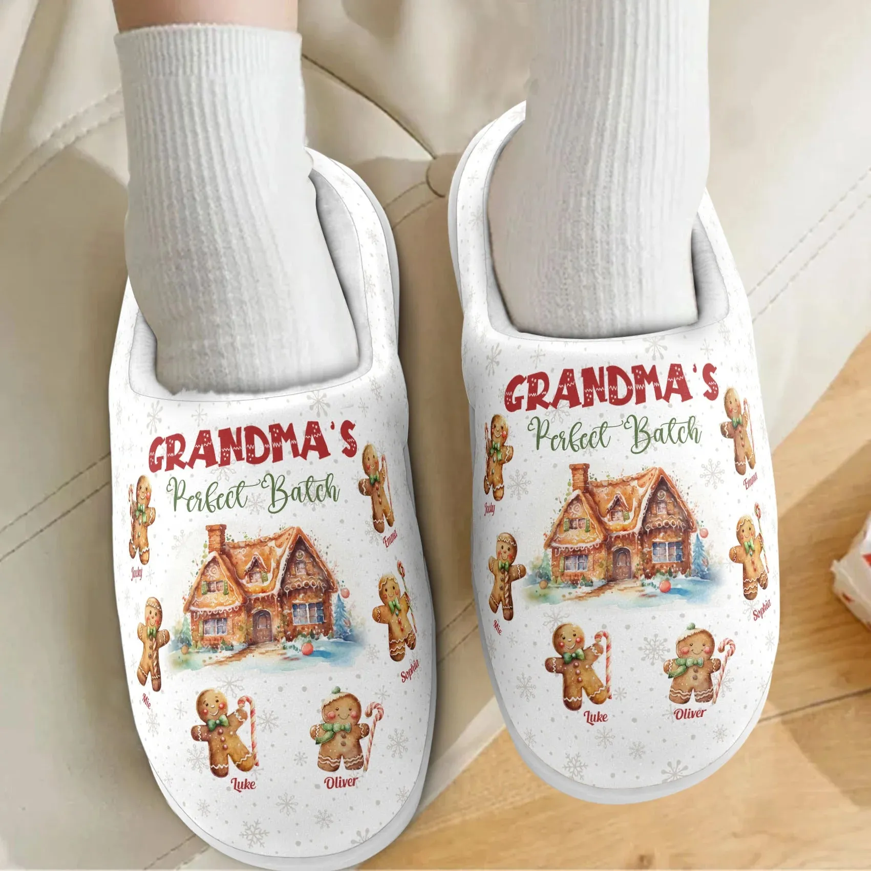 Grandma's Perfect Patch - Personalized Slippers