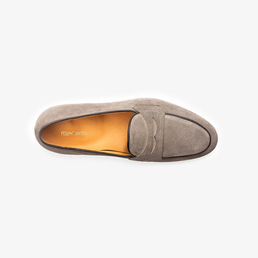 Grey Suede Belgian Penny Loafer