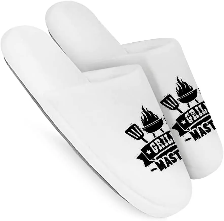 Grill Master Print Gift for Dad Memory Foam Slippers