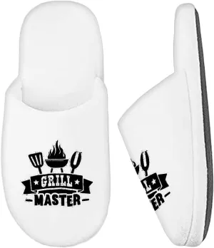 Grill Master Print Gift for Dad Memory Foam Slippers