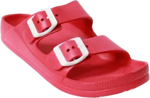 H2K Women's Lightweight Comfort Soft Slides EVA Adjustable Double Buckle Flat Sandals Buddy