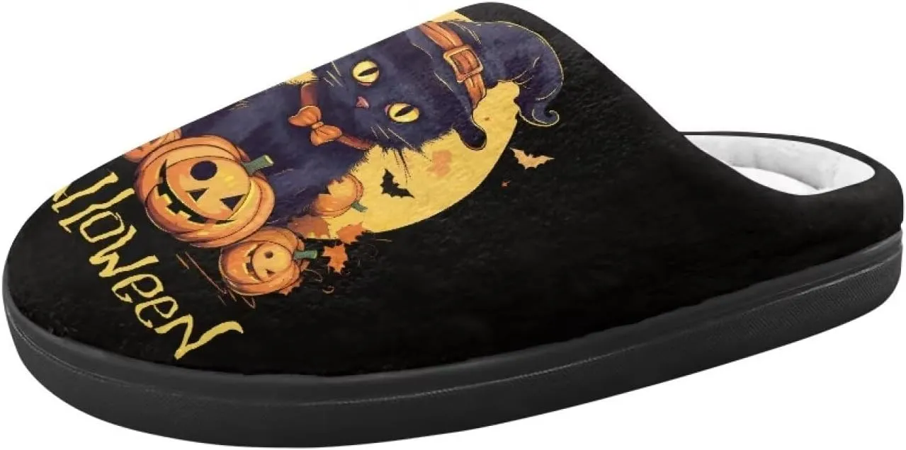 Halloween Plush Slippers for Kid Soft Slippers Floral Fluffy Fuzzy Slip-On Anti-Skid Outdoor Home Slipper for Kids
