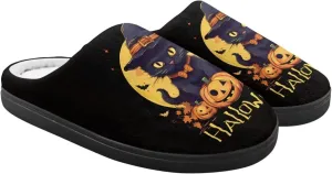 Halloween Plush Slippers for Kid Soft Slippers Floral Fluffy Fuzzy Slip-On Anti-Skid Outdoor Home Slipper for Kids