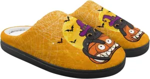 Halloween Plush Slippers for Kid Soft Slippers Floral Fluffy Fuzzy Slip-On Anti-Skid Outdoor Home Slipper for Kids