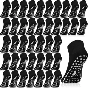 Haysandy 40 Pairs Non Slip Yoga Socks for Women Bulk Pilates with Grips Anti Skid Athletic Grippy Slipper Socks