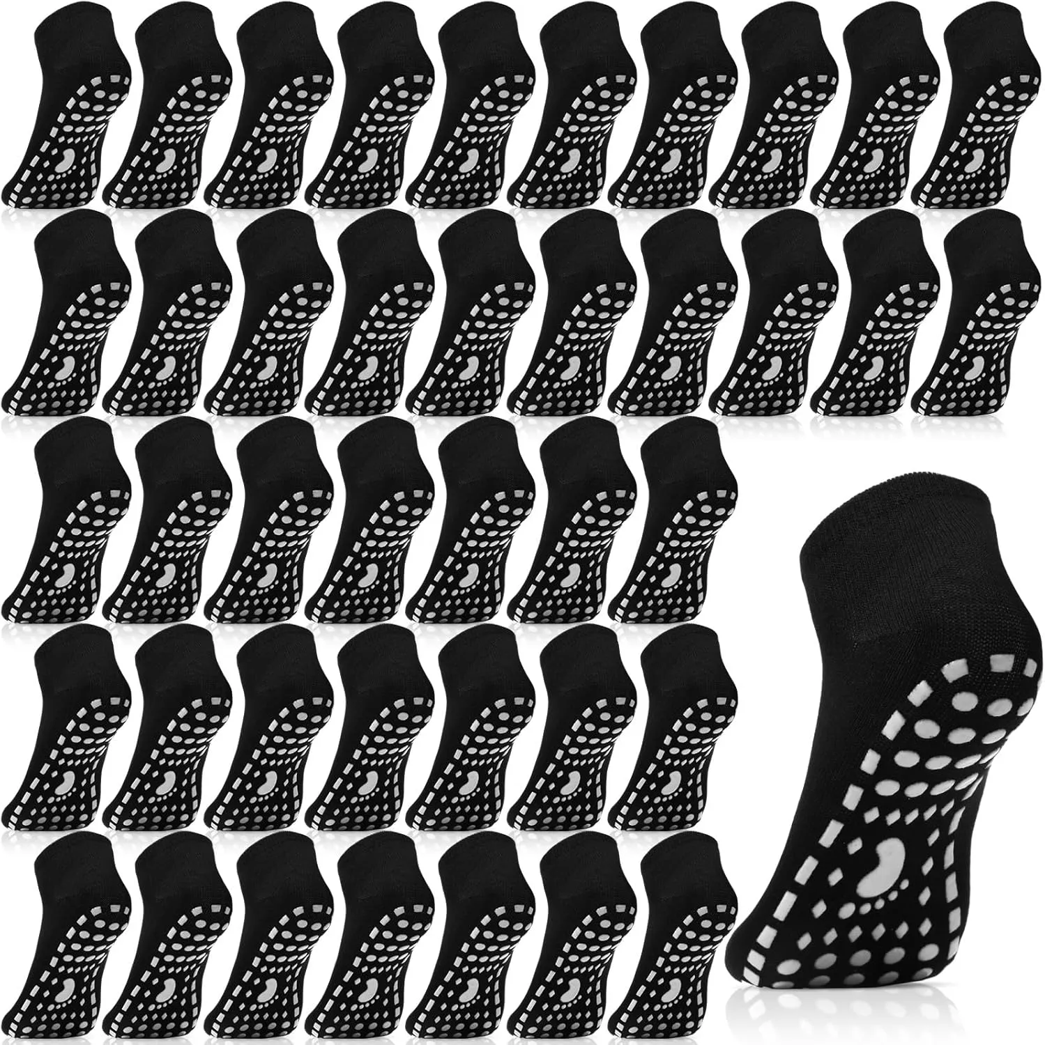 Haysandy 40 Pairs Non Slip Yoga Socks for Women Bulk Pilates with Grips Anti Skid Athletic Grippy Slipper Socks