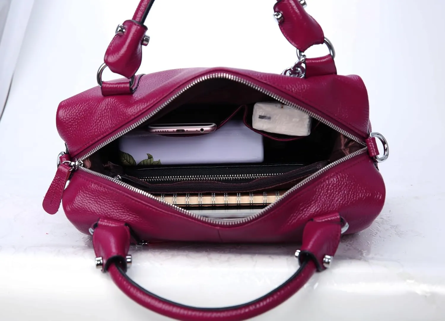 HESHE Womens Genuine Leather Handbags Purse Crossbody Satchel Tote Bags Ladies Real Leather Bags