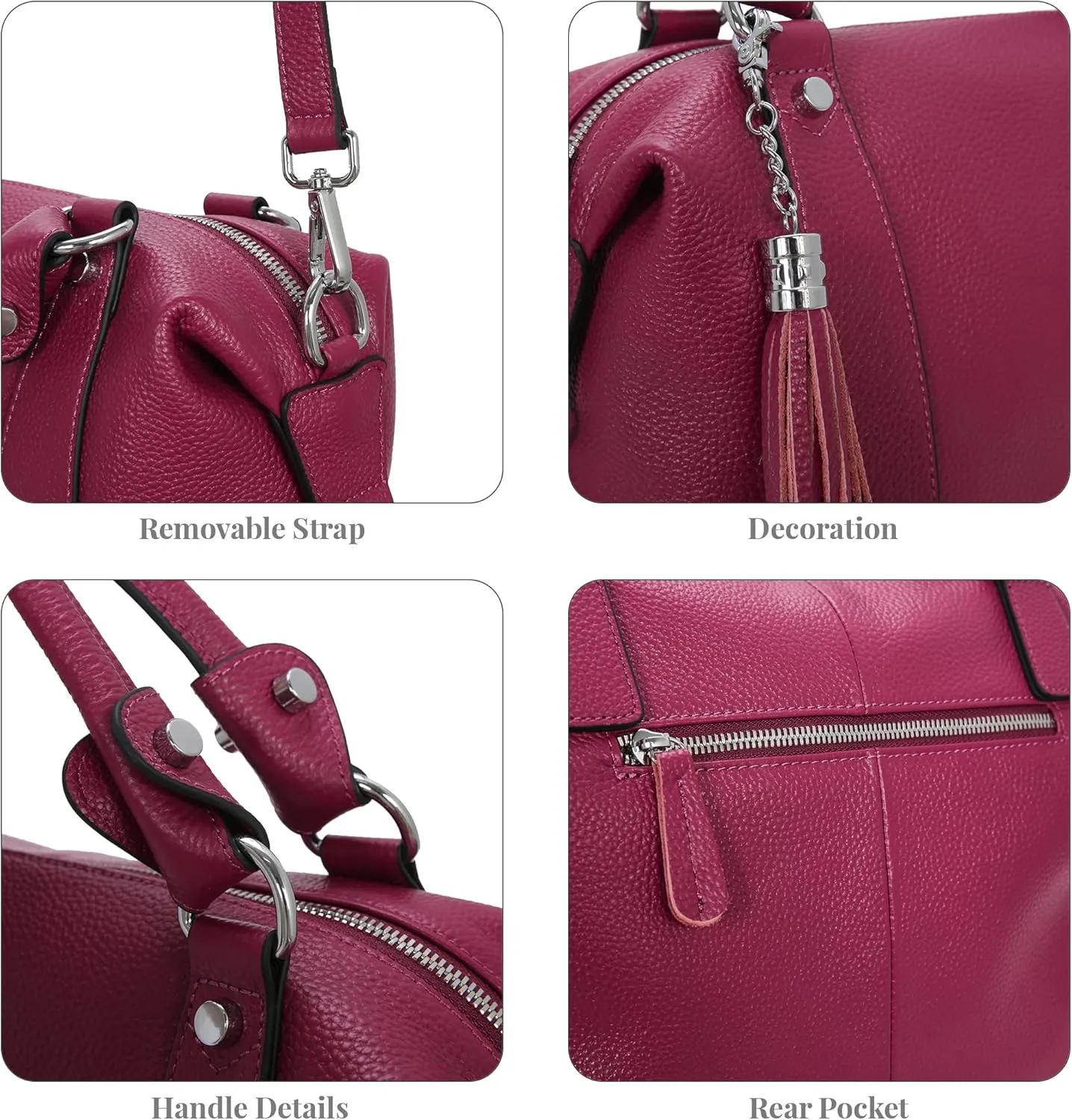 HESHE Womens Genuine Leather Handbags Purse Crossbody Satchel Tote Bags Ladies Real Leather Bags
