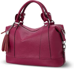 HESHE Womens Genuine Leather Handbags Purse Crossbody Satchel Tote Bags Ladies Real Leather Bags