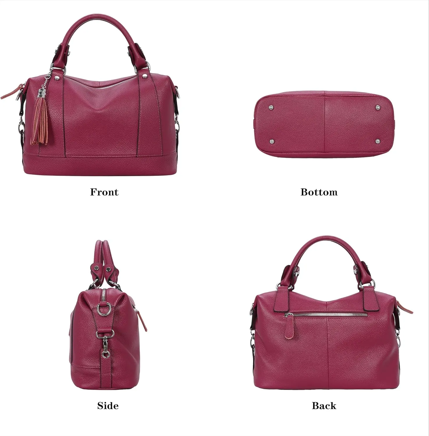 HESHE Womens Genuine Leather Handbags Purse Crossbody Satchel Tote Bags Ladies Real Leather Bags