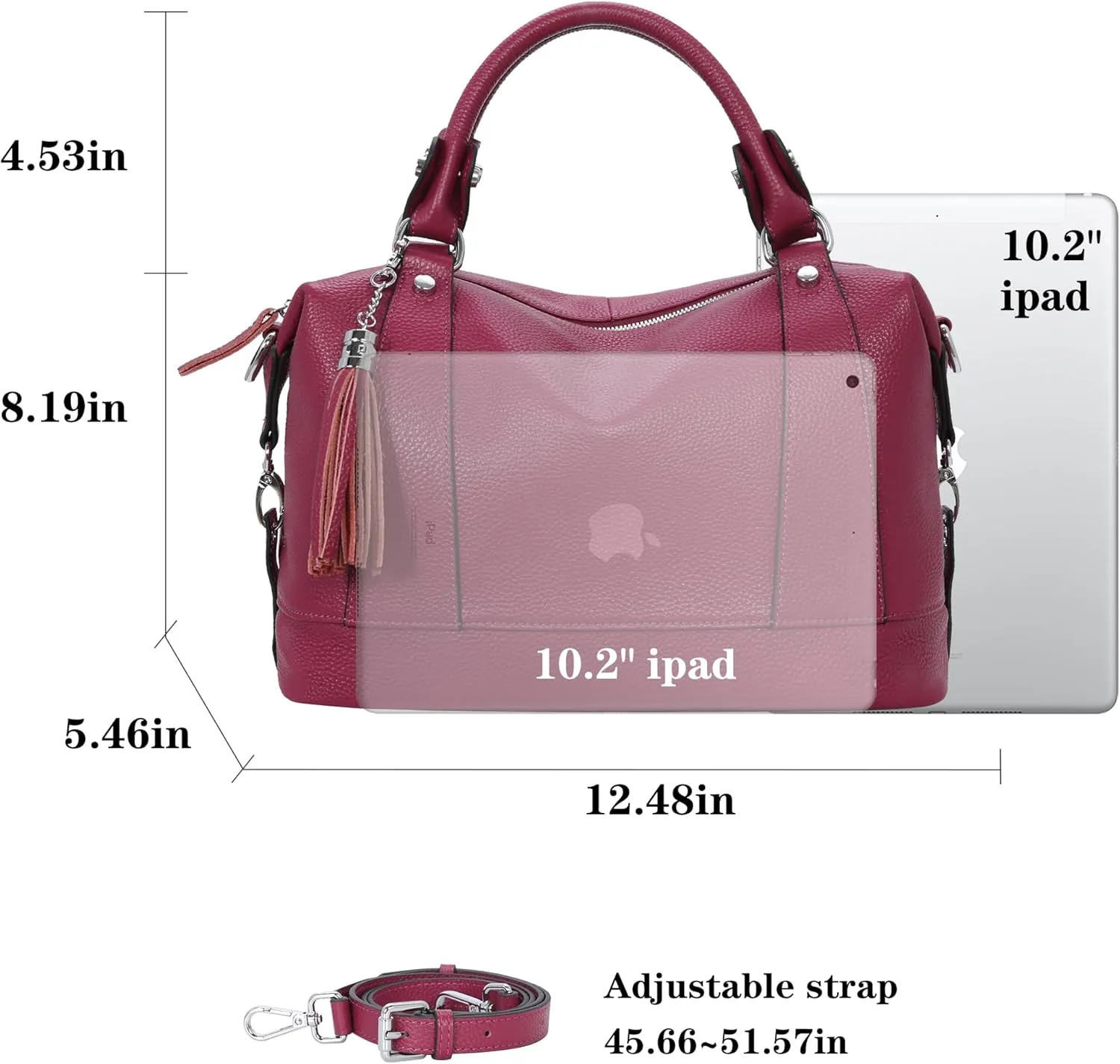 HESHE Womens Genuine Leather Handbags Purse Crossbody Satchel Tote Bags Ladies Real Leather Bags