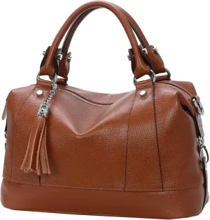 HESHE Womens Genuine Leather Handbags Purse Crossbody Satchel Tote Bags Ladies Real Leather Bags