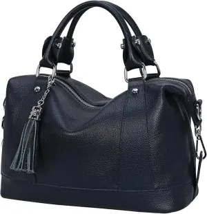 HESHE Womens Genuine Leather Handbags Purse Crossbody Satchel Tote Bags Ladies Real Leather Bags