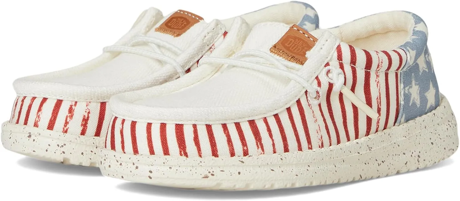 Hey Dude Boys' Wally Patriotic Slip-On Casual Shoe
