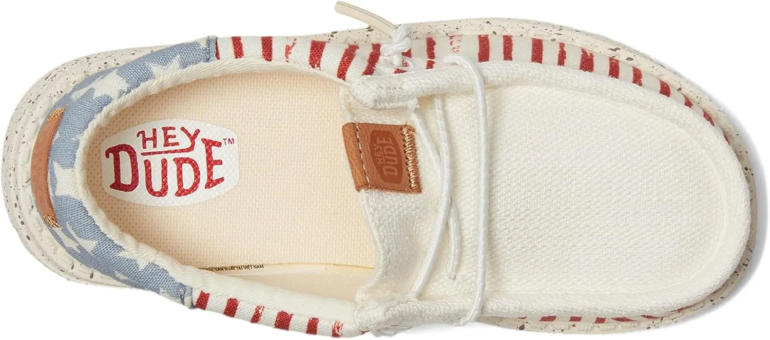 Hey Dude Boys' Wally Patriotic Slip-On Casual Shoe