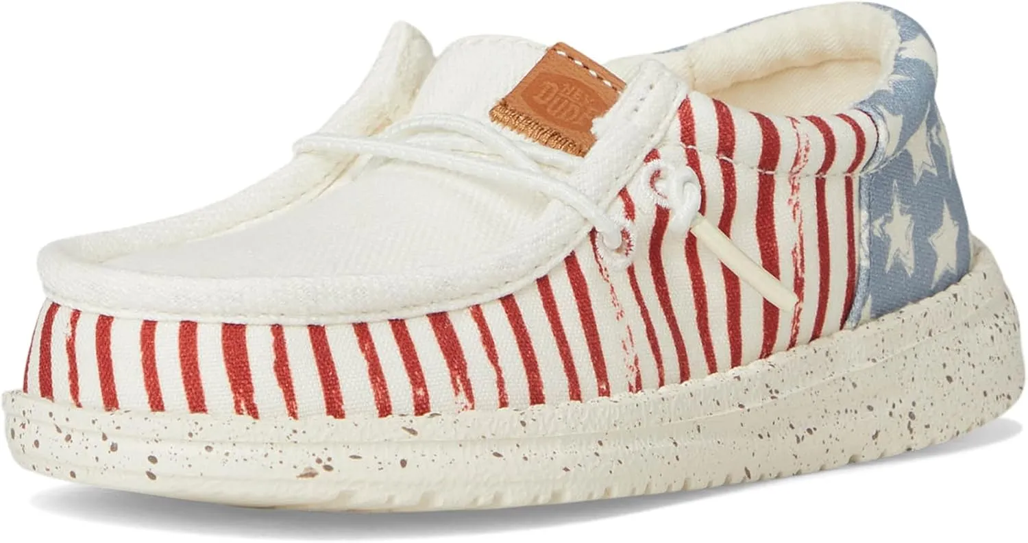 Hey Dude Boys' Wally Patriotic Slip-On Casual Shoe