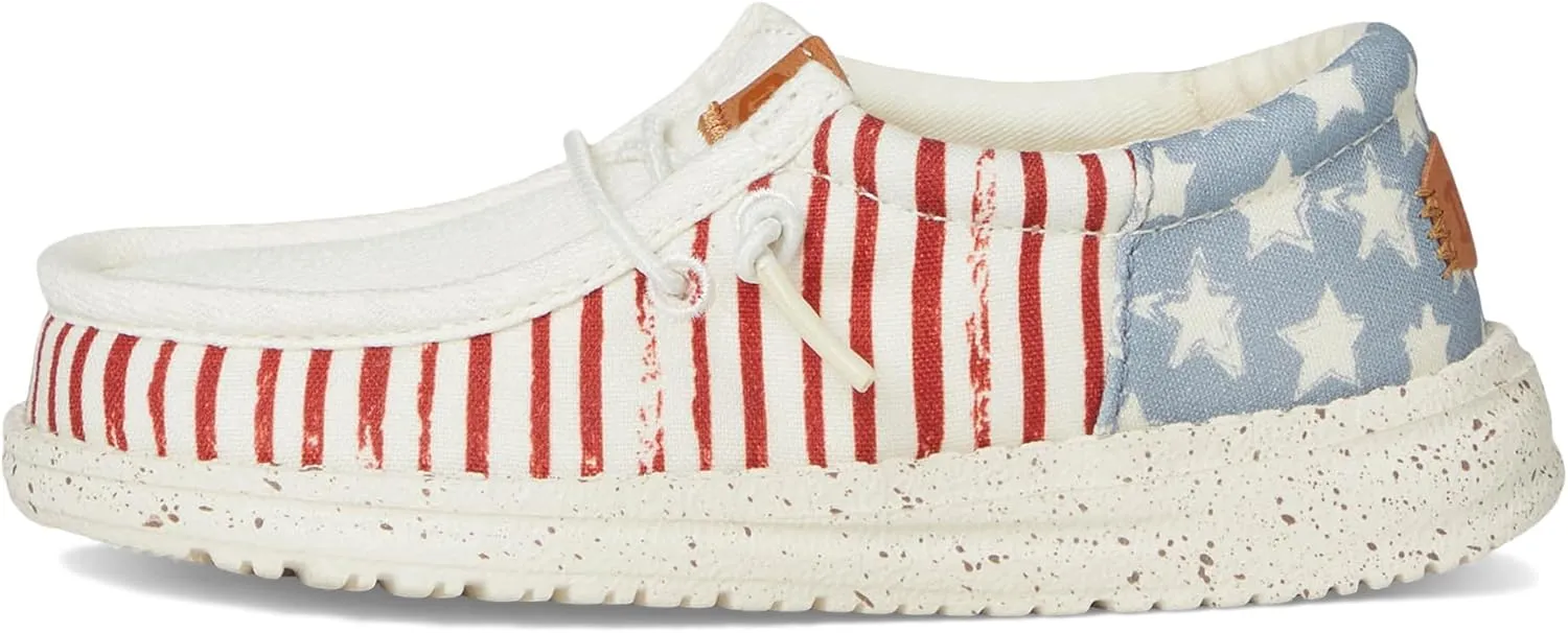 Hey Dude Boys' Wally Patriotic Slip-On Casual Shoe