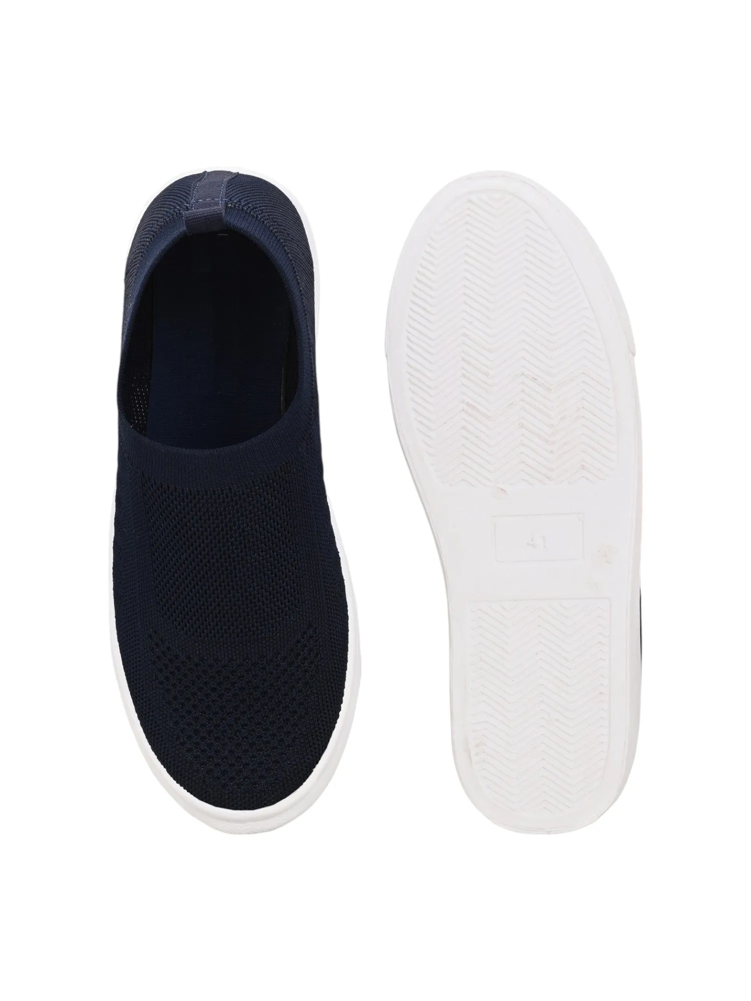 Hirolas® Men's Casual Knitted Slip-On Sneaker - Blue -HRL2083BLU