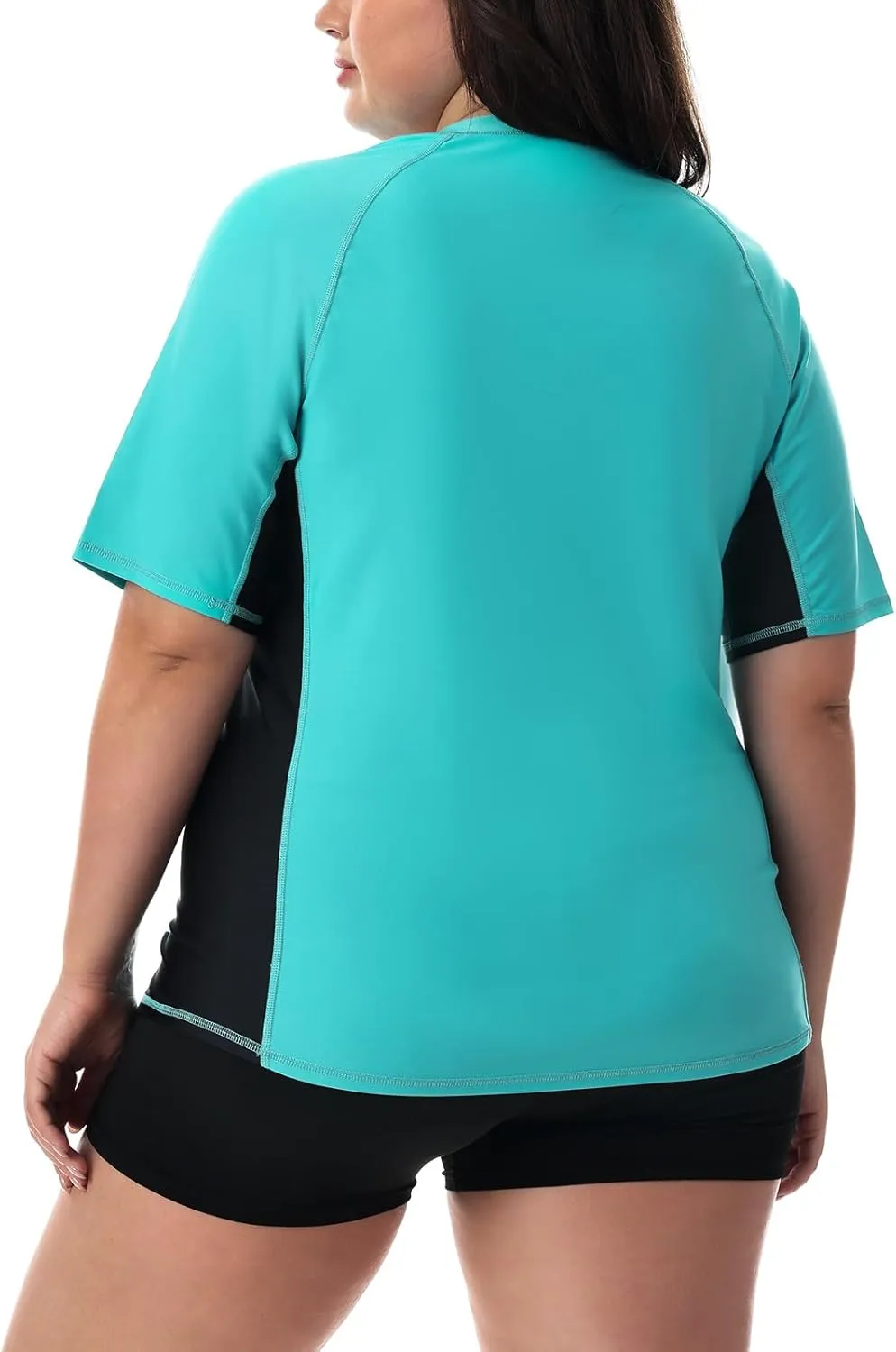 HODOSPORTS Women's Plus Size Rash Guard UPF 50  Swim Shirt Sun Protection Swimsuit Top Short Sleeve 1X-6X