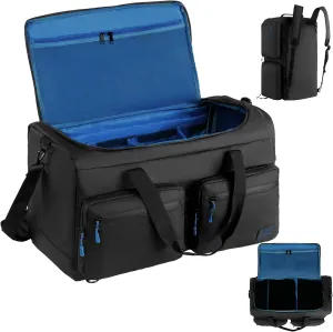 HOMBYS Sneaker Bag for Travel/Shoes, Fits 4 Pairs, Adjustable Compartments, Waterproof Duffle Bags with Individually Pockets, Blue