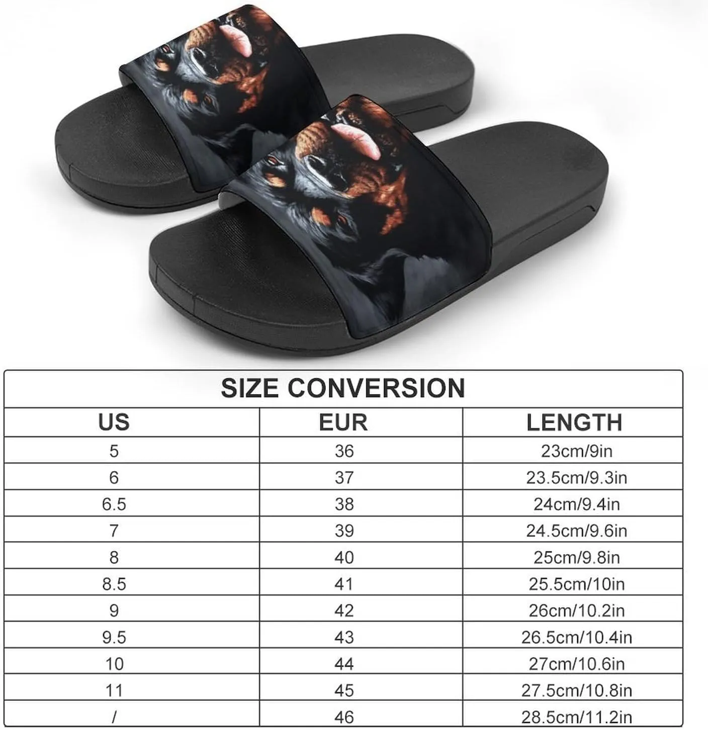 Home Slides Shower Sandals,Cool Rottweiler Dog Art Print Open Toe Slippers,Summer Beach Slides,Non-Slip Shower Shoes for Indoor And Outdoor