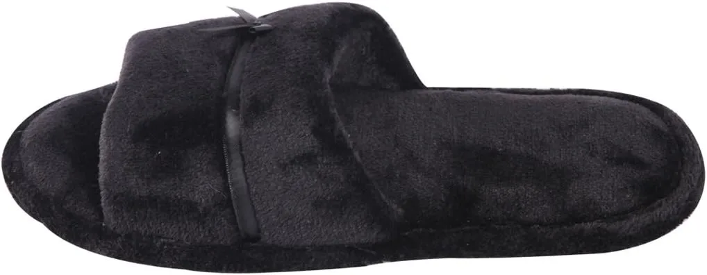 Home Slipper Open Toe Slippers Womens Soft Fuzzy Flannel Memory Foam Non-Slip Indoor Slippers