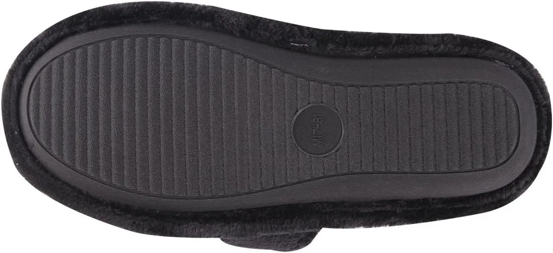 Home Slipper Open Toe Slippers Womens Soft Fuzzy Flannel Memory Foam Non-Slip Indoor Slippers