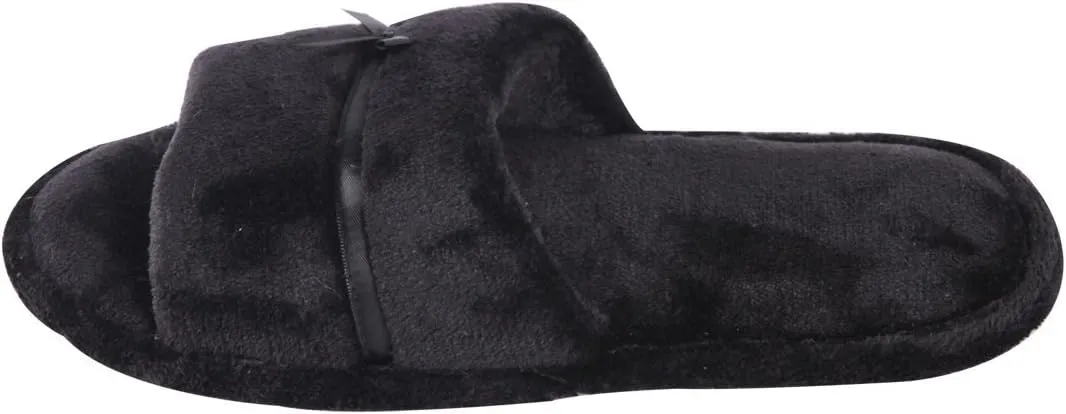 Home Slipper Open Toe Slippers Womens Soft Fuzzy Flannel Memory Foam Non-Slip Indoor Slippers
