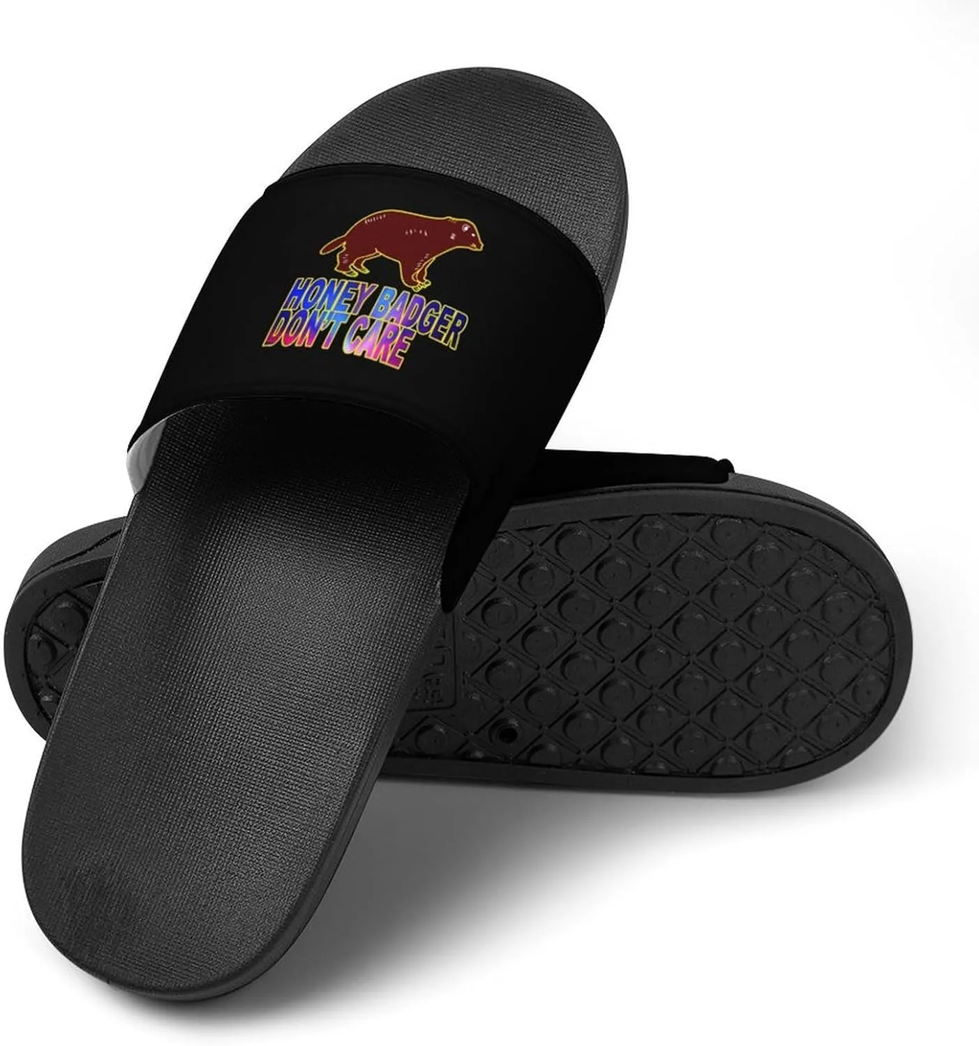 Honey-Badger Don T Care House Slippers for Women Men Shower Slides Bathroom Sandals