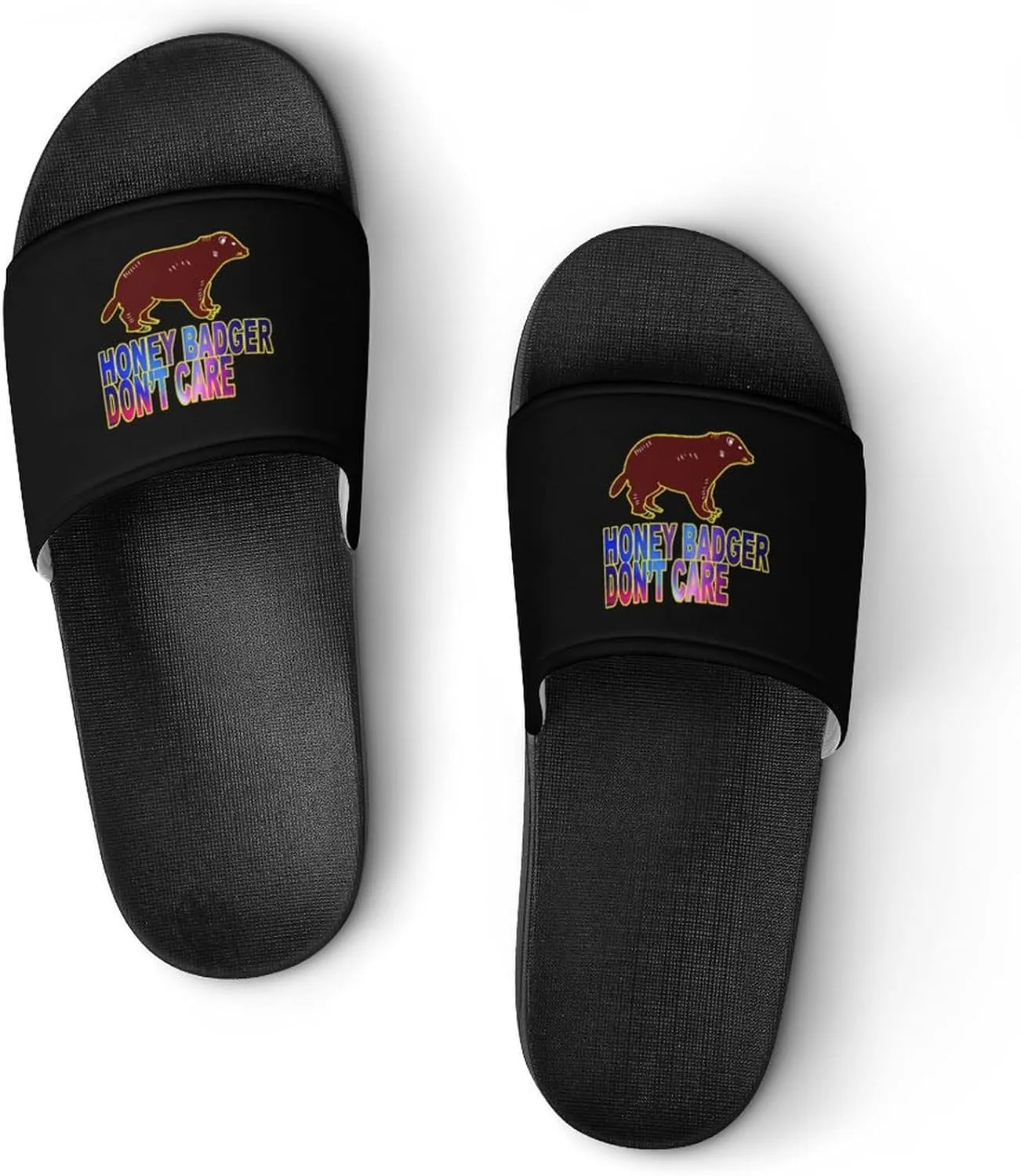 Honey-Badger Don T Care House Slippers for Women Men Shower Slides Bathroom Sandals